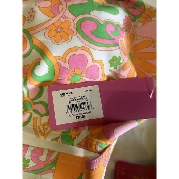 Ninety-Nine Swimsuit 690 Elect Vibe 2 pcs Floral Cut Out Bralette Plus 1X NWT - Picture 11 of 12